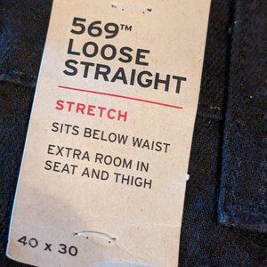 NWT Mens Levis 569 Dark Blue Jeans Size 40X30